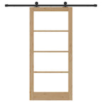 Porta Scorrevole ORKDAL Legno Naturale e Nero 93 x 202 cm