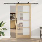 Porta Scorrevole ORKDAL Naturale e Nero 93 x 211 cm