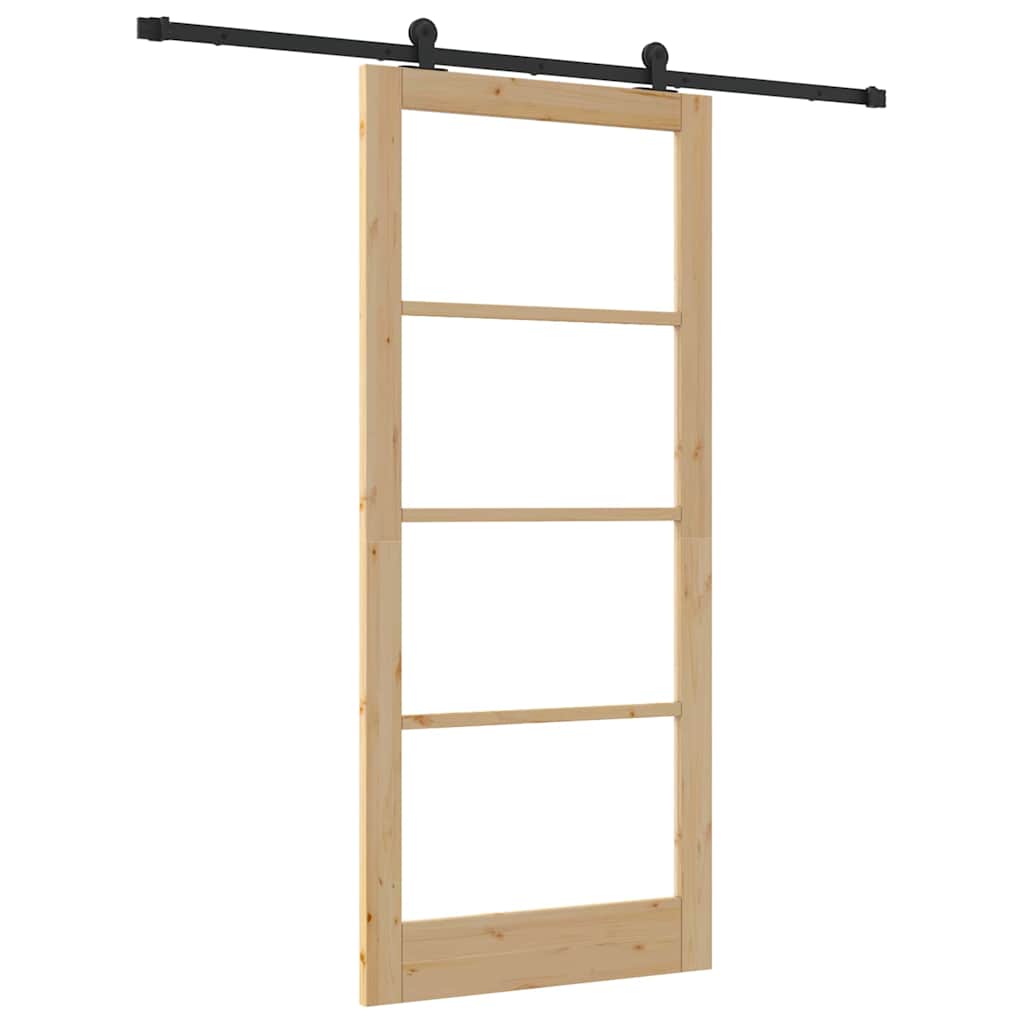 Porta Scorrevole ORKDAL Naturale e Nero 93 x 211 cm