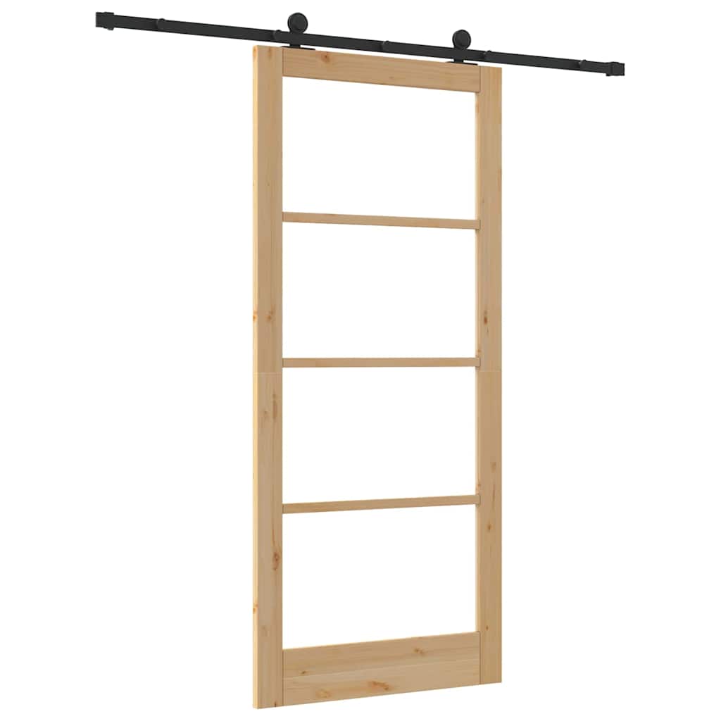 Porta Scorrevole ORKDAL Naturale e Nero 93 x 211 cm