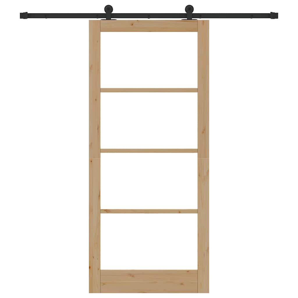 Porta Scorrevole ORKDAL Naturale e Nero 93 x 211 cm