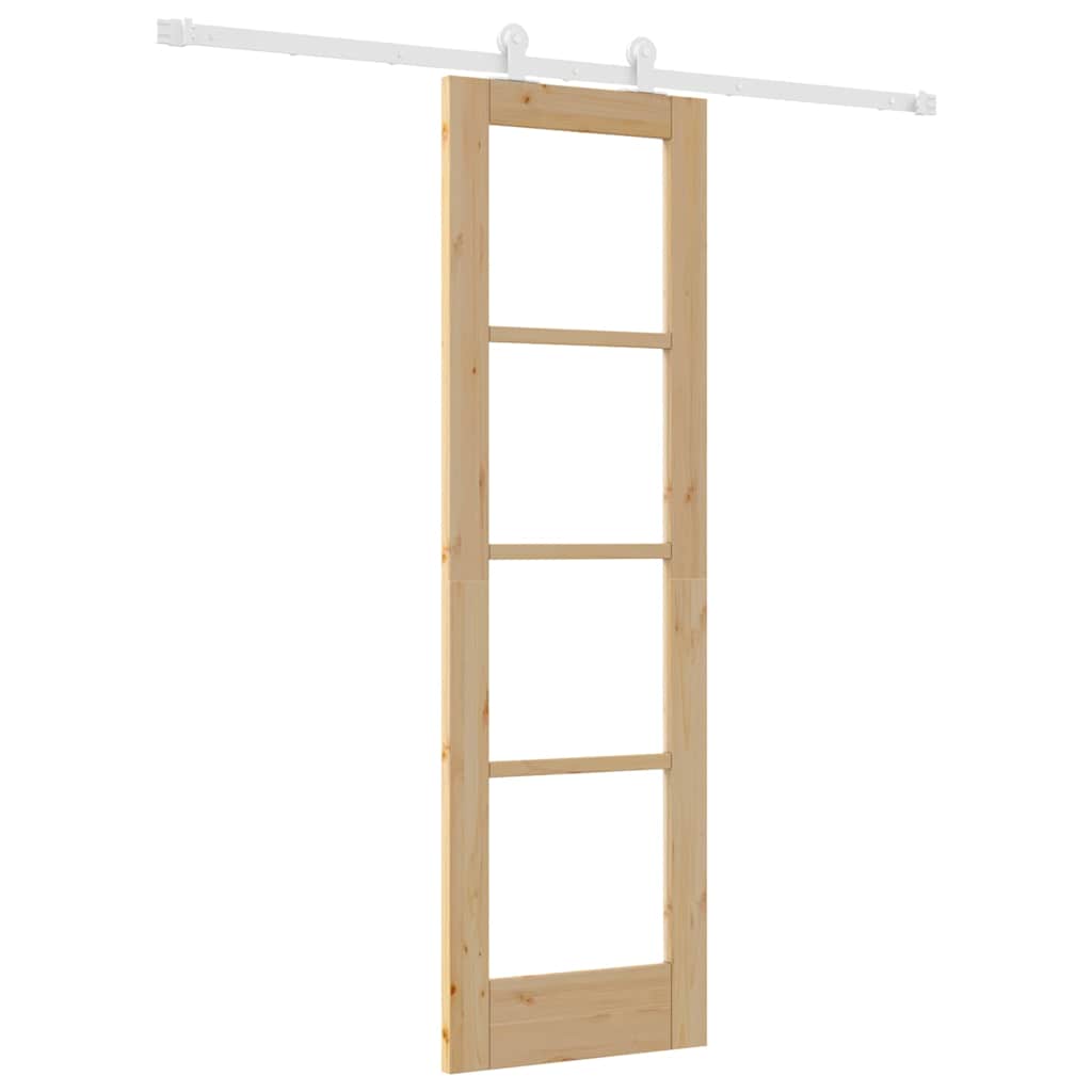 Porta scorrevole ORKDAL legno massello pino e vetro naturale 61 x 198,5 cm