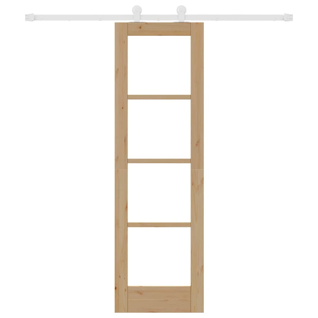 Porta scorrevole ORKDAL legno massello pino e vetro naturale 61 x 198,5 cm