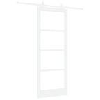 Porta scorrevole ORKDAL bianco 83 x 211 cm in legno massello di pino e vetro temperato