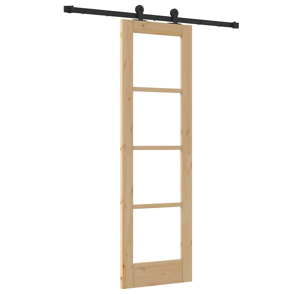 Porta scorrevole ORKDAL in legno massello di pino e vetro 61 x 198,5 cm