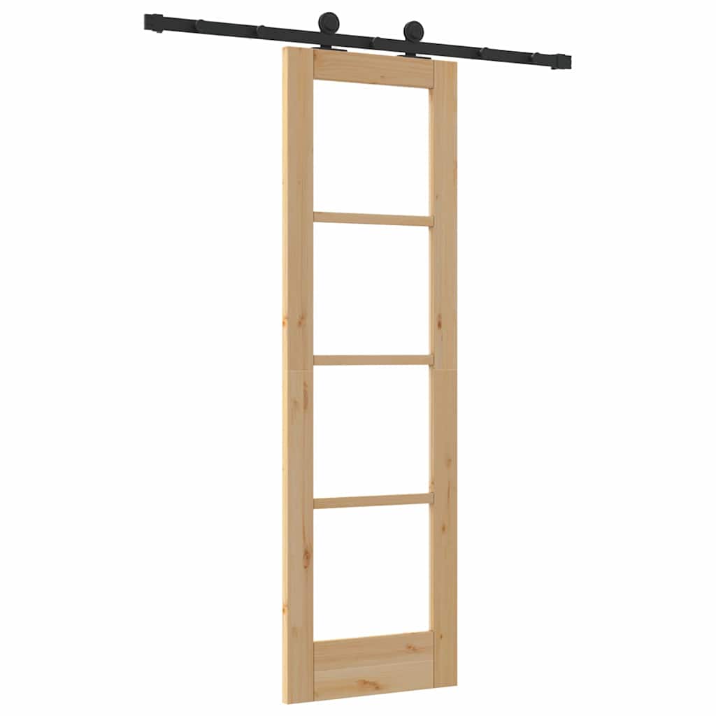 Porta scorrevole ORKDAL in legno massello di pino e vetro 61 x 198,5 cm