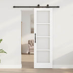 Porta scorrevole ORKDAL bianco 61 x 198,5 cm legno massello pino e vetro
