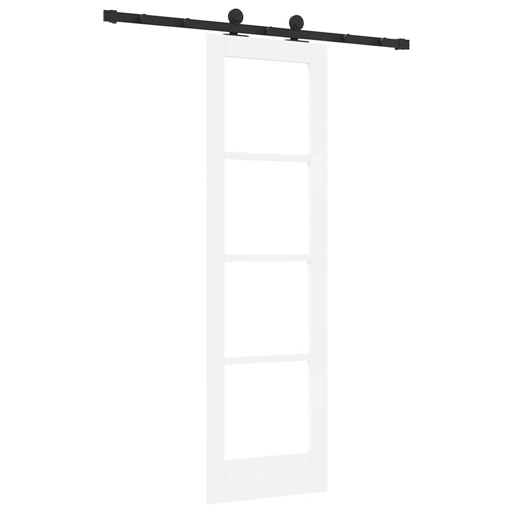 Porta scorrevole ORKDAL bianco 61 x 198,5 cm legno massello pino e vetro