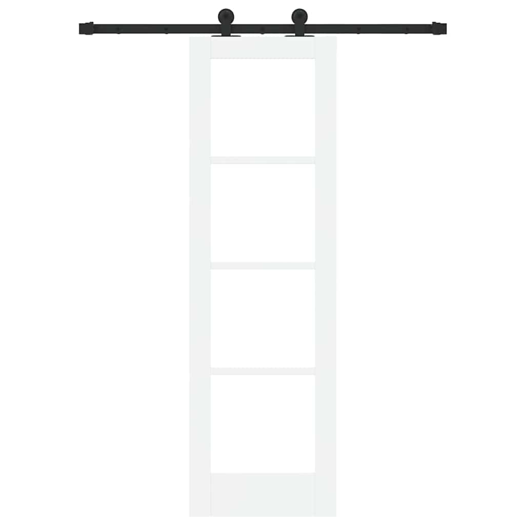Porta scorrevole ORKDAL bianco 61 x 198,5 cm legno massello pino e vetro