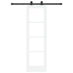 Porta scorrevole ORKDAL bianco 61 x 198,5 cm legno massello pino e vetro