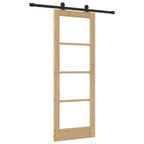 Porta scorrevole ORKDAL in legno massello di pino e vetro naturale 73,5 x 198,5 cm