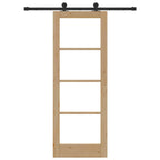 Porta scorrevole ORKDAL in legno massello di pino e vetro naturale 73,5 x 198,5 cm