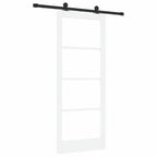 Porta scorrevole ORKDAL bianco 83 x 202 cm legno massello pino e vetro