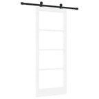 Porta scorrevole ORKDAL bianco 83 x 202 cm legno massello pino e vetro