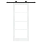 Porta scorrevole ORKDAL bianco 83 x 202 cm legno massello pino e vetro