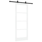 Porta scorrevole ORKDAL bianco 83 x 211 cm legno massello pino e vetro