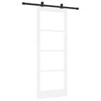 Porta scorrevole ORKDAL bianco 83 x 211 cm legno massello pino e vetro