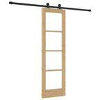 Porta scorrevole ORKDAL in legno massello di pino e vetro naturale 61 x 198,5 cm