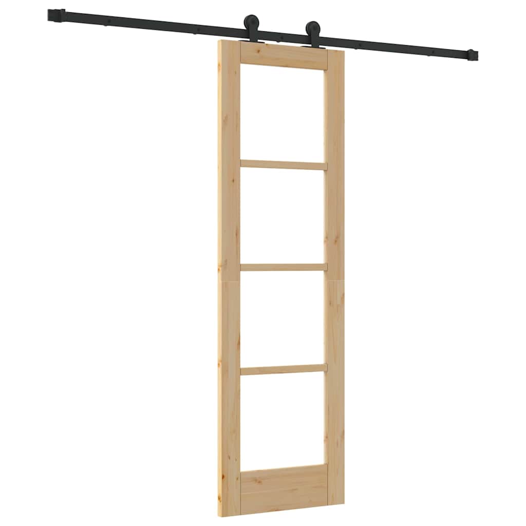 Porta scorrevole ORKDAL in legno massello di pino e vetro naturale 61 x 198,5 cm