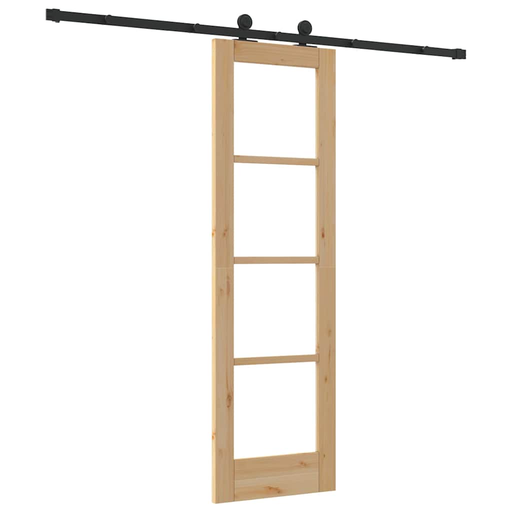 Porta scorrevole ORKDAL in legno massello di pino e vetro naturale 61 x 198,5 cm