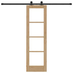 Porta scorrevole ORKDAL in legno massello di pino e vetro naturale 61 x 198,5 cm