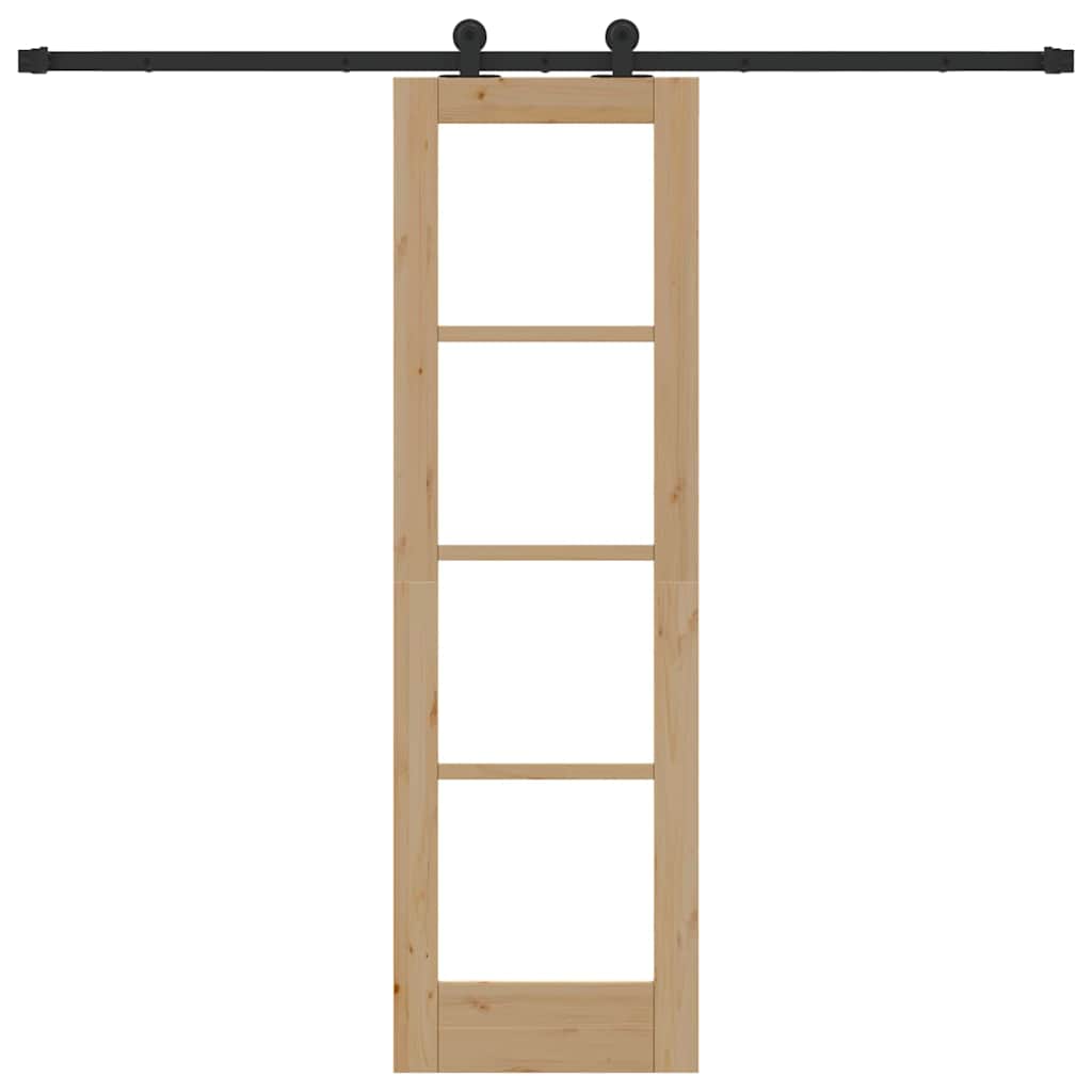 Porta scorrevole ORKDAL in legno massello di pino e vetro naturale 61 x 198,5 cm