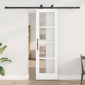 Porta scorrevole ORKDAL bianco 61 x 198,5 cm legno massello pino e vetro