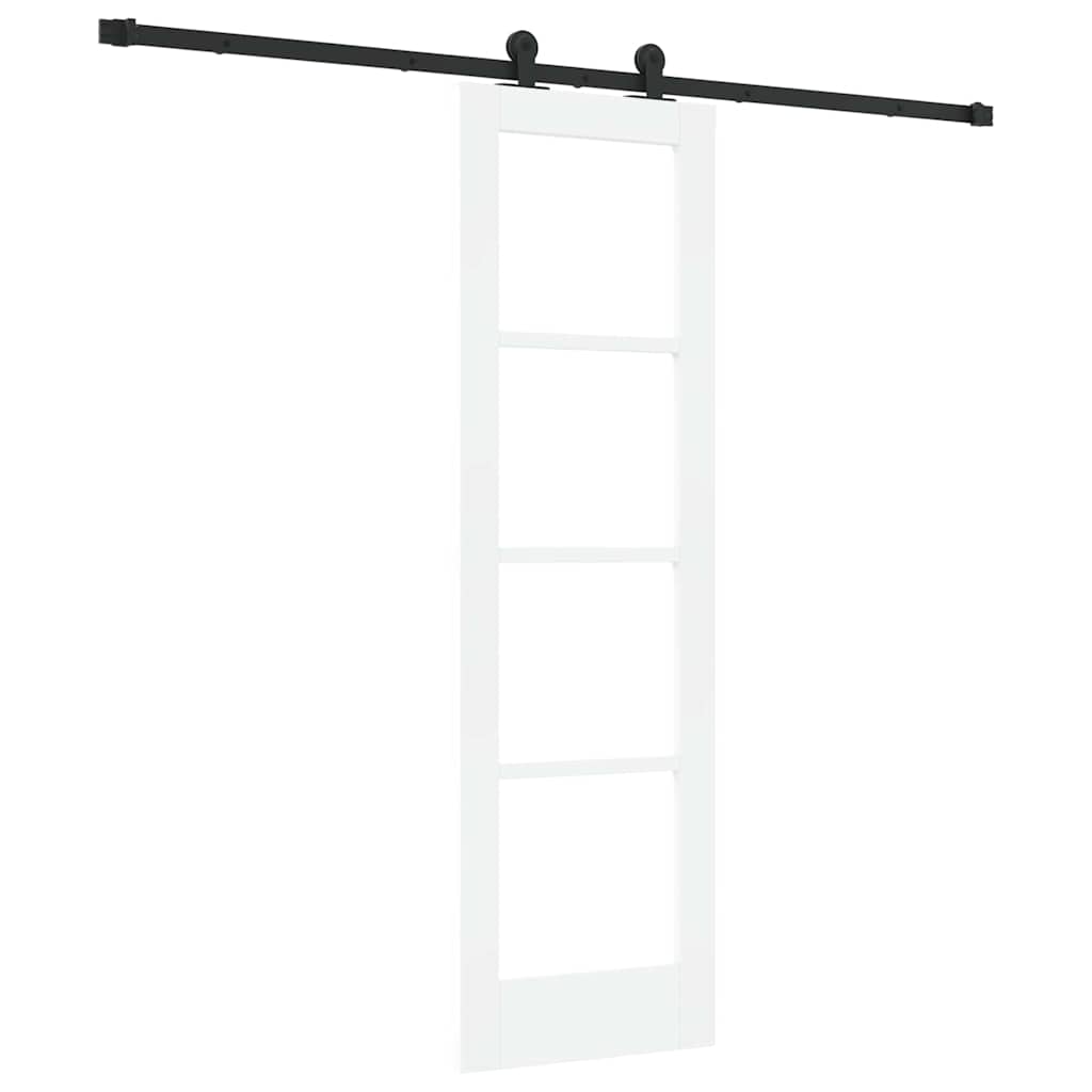 Porta scorrevole ORKDAL bianco 61 x 198,5 cm legno massello pino e vetro
