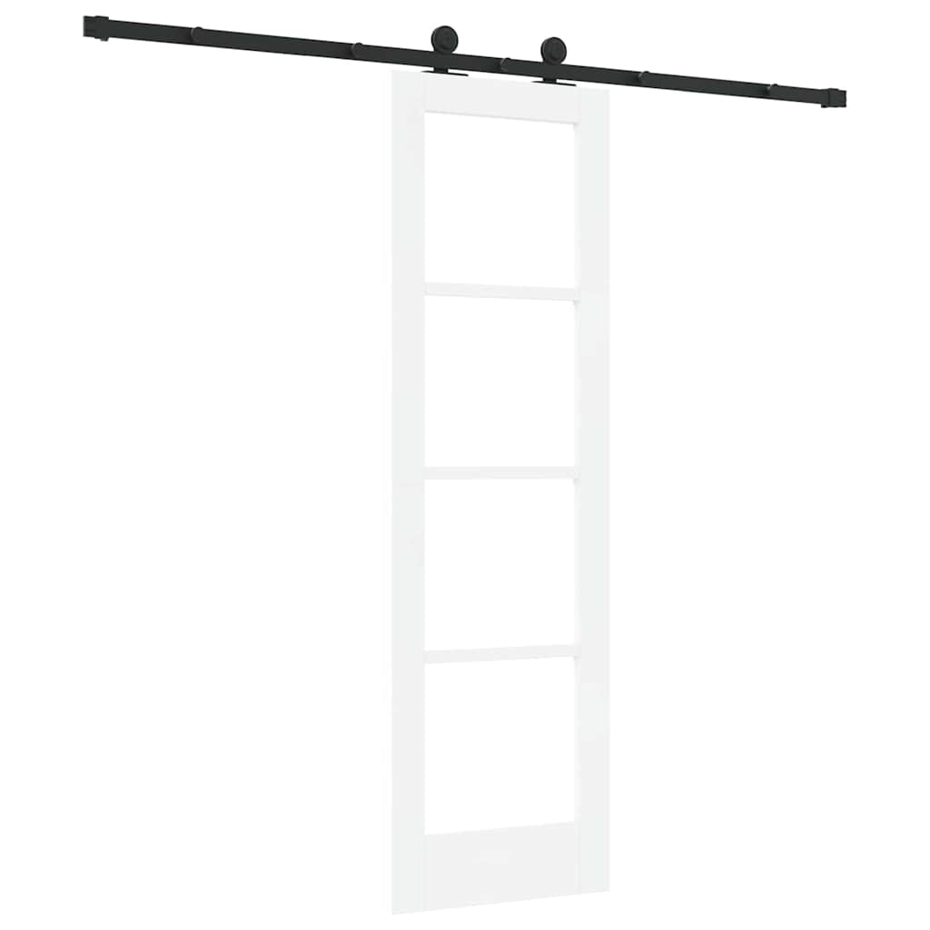 Porta scorrevole ORKDAL bianco 61 x 198,5 cm legno massello pino e vetro