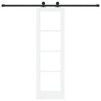 Porta scorrevole ORKDAL bianco 61 x 198,5 cm legno massello pino e vetro