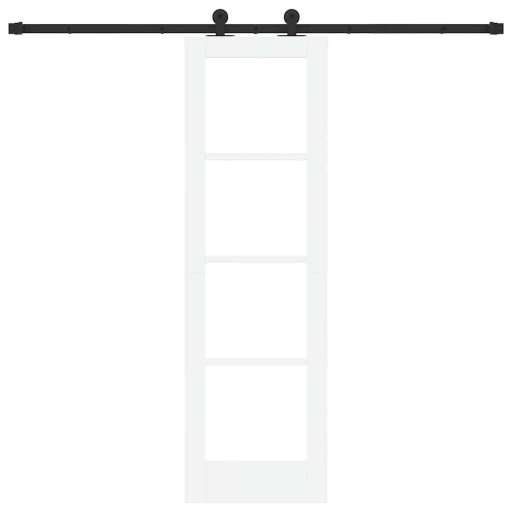Porta scorrevole ORKDAL bianco 61 x 198,5 cm legno massello pino e vetro