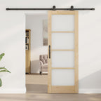 Porta scorrevole ORKDAL legno massello pino e vetro 73,5 x 198,5 cm naturale