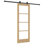 Porta scorrevole ORKDAL legno massello pino e vetro 73,5 x 198,5 cm naturale