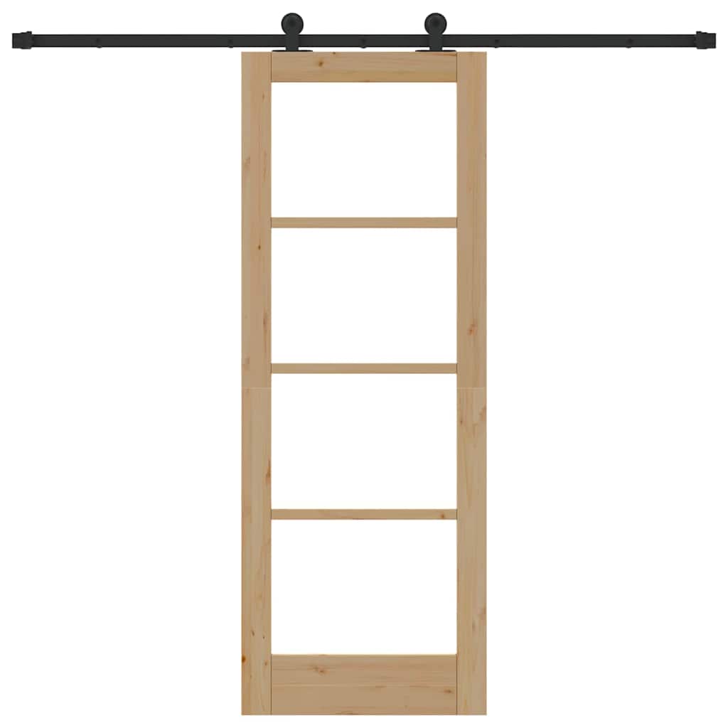 Porta scorrevole ORKDAL legno massello pino e vetro 73,5 x 198,5 cm naturale