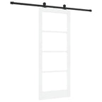 Porta scorrevole ORKDAL bianco 83 x 202 cm legno massello pino e vetro