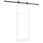 Porta scorrevole ORKDAL bianco 83 x 202 cm legno massello pino e vetro