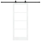 Porta scorrevole ORKDAL bianco 83 x 202 cm legno massello pino e vetro