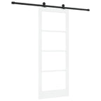 Porta scorrevole ORKDAL Bianco 83 x 211 cm in legno massello di pino e vetro
