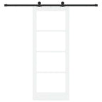Porta scorrevole ORKDAL Bianco 83 x 211 cm in legno massello di pino e vetro