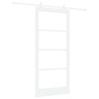 Porta scorrevole ORKDAL bianco 93 x 202 cm legno massello pino e vetro