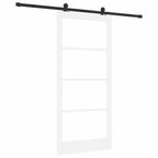 Porta scorrevole ORKDAL bianco 93 x 202 cm legno massello pino e vetro