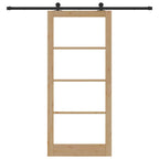Porta scorrevole ORKDAL legno massello pino e vetro 93 x 211 cm naturale