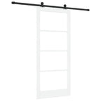 Porta scorrevole ORKDAL bianco 93 x 211 cm legno massello pino e vetro