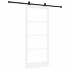 Porta scorrevole ORKDAL bianco 93 x 211 cm legno massello pino e vetro