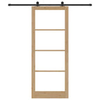 Porta scorrevole ORKDAL legno massello pino e vetro naturale 93 x 232 cm