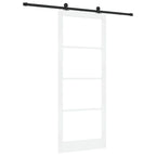 Porta scorrevole ORKDAL in legno massello di pino e vetro bianco 93 x 232 cm
