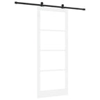 Porta scorrevole ORKDAL in legno massello di pino e vetro bianco 93 x 232 cm