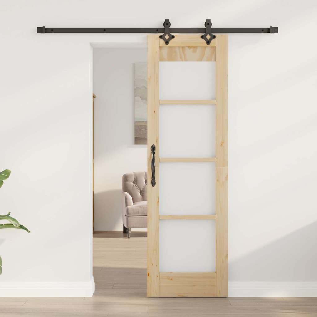 Porta Scorrevole ORKDAL Naturale e Nero 61 x 198,5 cm