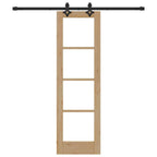Porta Scorrevole ORKDAL Naturale e Nero 61 x 198,5 cm