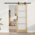 Porta scorrevole ORKDAL Naturale e Nero 73,5 x 198,5 cm